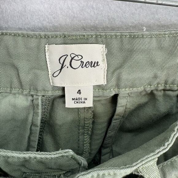 J.Crew Women's Size 4 Limited Edition Green Patchwork D-Ring Belted Shorts Beach - Picture 7 of 9